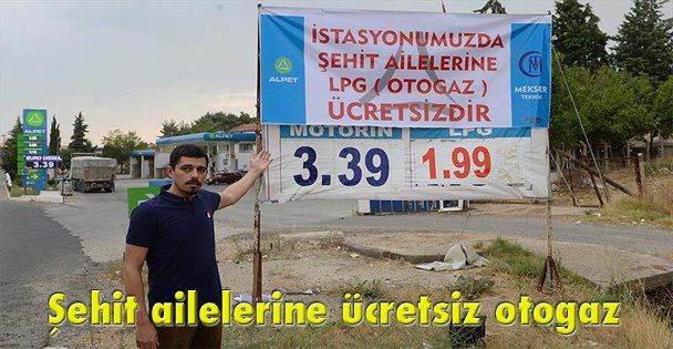 Şehit ailelerine ücretsiz otogaz