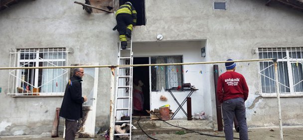 Soba evi yakıyordu!