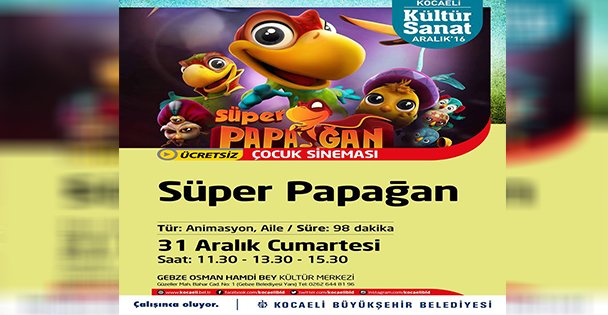 Süper Papağan Çocuk Sineması!