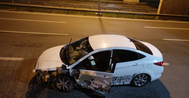 Takla atan otomobilden burnu bile kanamadan çıktı