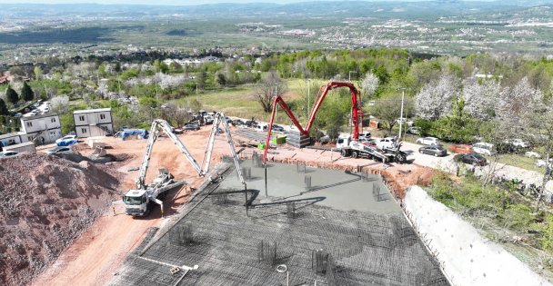 Teleferik otoparkı için ilk temel betonu atıldı