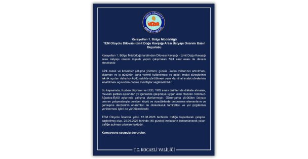 TEM Otoyolu'nda çalışmalar 7/24 sürüyor: İstanbul yönü için tarih verildi