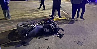 İş makinesi ile çarpışan motosikletli ağır yaralandı