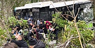 Kocaelide yolcu otobüsü şarampole yuvarlandı