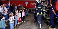 Lokomotifin miniklerinden itfaiye ziyareti