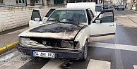 Seyir halindeki araçta yangın