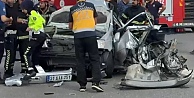 TEMde otobüs ile otomobil çarpıştı: 3 yaralı
