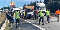TEMde yolcu otobüsü tıra çarptı: 13 yaralı
