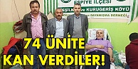 74 ünite kan verdiler!