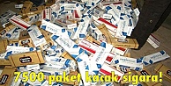 7500 paket kaçak sigara!