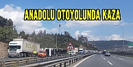 Anadolu otoyolunda tır devrildi