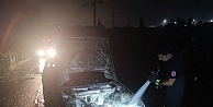 Gebze'de yanan otomobilde hasar oluştu