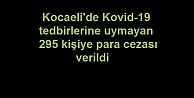 Kocaeli'de Kovid-19 tedbirlerine uymayan 295 kişiye para cezası verildi