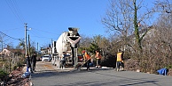 Köylerde beton yol çalışması!