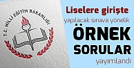 Örnek sorular yayınlandı