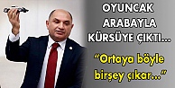 Oyuncak arabayla kürsüye çıktı!