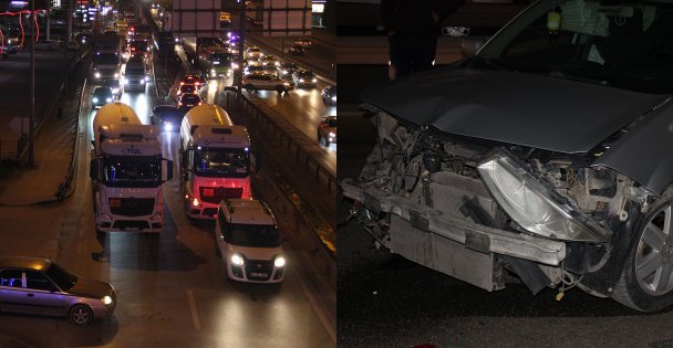 Tır İle Otomobil Çarpıştı