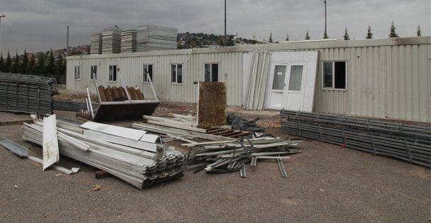 Tramvay için şantiye kuruldu