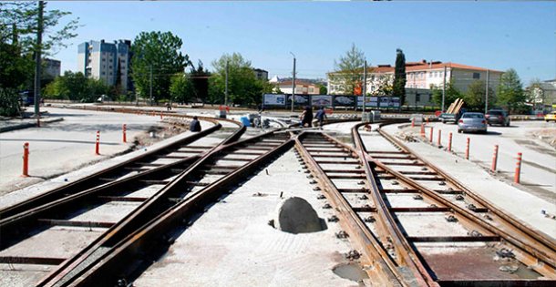 Tramvay'da ray montajının sonuna gelindi