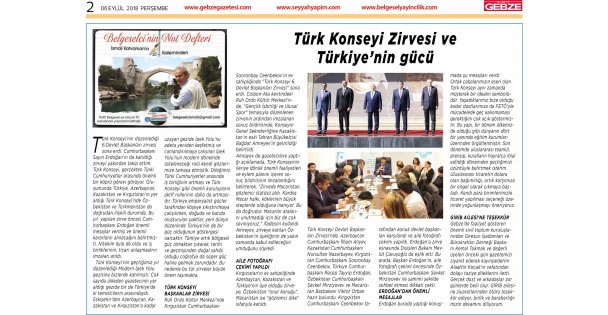 Türk Konseyi Zirvesi Ve Türkiye'nin Gücü