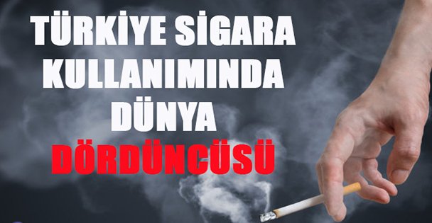 Türkiye, sigara kullanımında dünya dördüncüsü