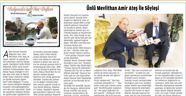 Ünlü Mevlidhan Amir Ateş İle Söyleşi
