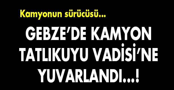 Vadiye kamyon yuvarlandı!