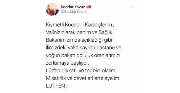 Vali Seddar Yavuz'dan uyarı