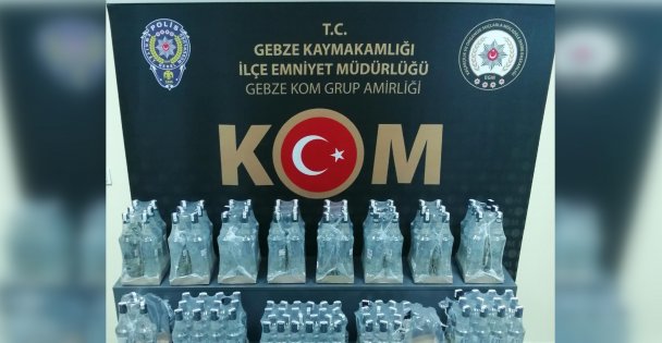 Yapılan operasyonda 171 şişe sahte içki ele geçirildi