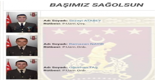 Yaralı  Askerimiz de şehit oldu